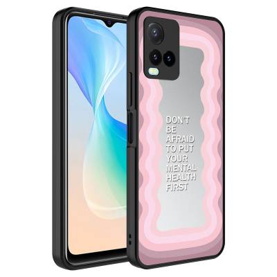 Vivo Y21S Case Mirror Patterned Camera Protected Glossy Zore Mirror Cover Ayna