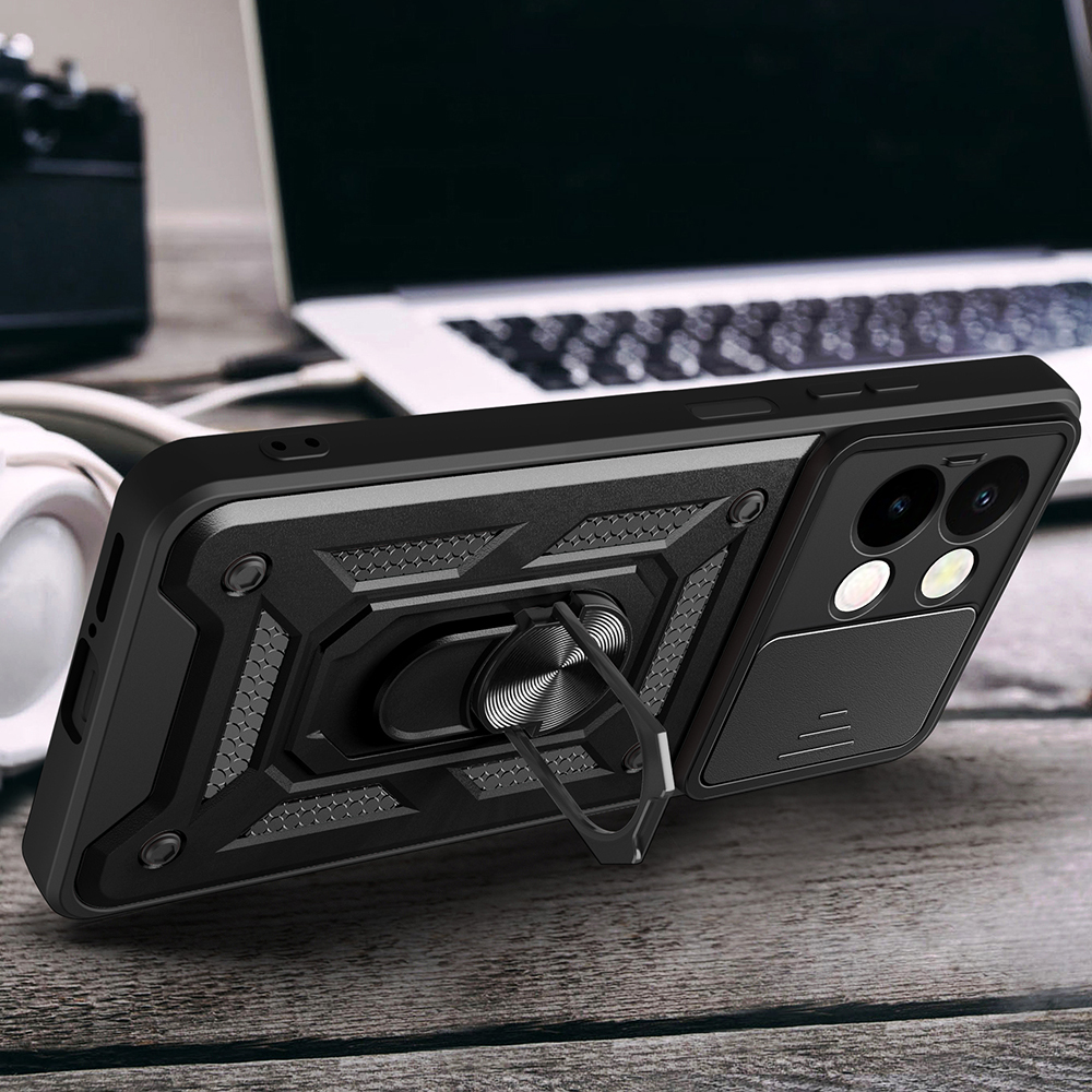 Vivo Y28 Case Magnetic Stand Camera Protection Zore Sliding Vega Cover - 6