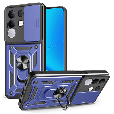 Vivo Y29 4G Case Magnetic Stand Camera Protection Zore Sliding Vega Cover Blue