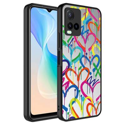 Vivo Y32 Case Mirror Patterned Camera Protected Glossy Zore Mirror Cover Kalp