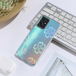 Vivo Y33S Case Zore Sidney Patterned Hard Cover Flower No3
