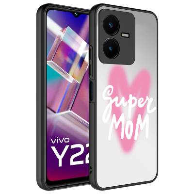 Vivo Y35 Case Mirror Patterned Camera Protected Glossy Zore Mirror Cover Süper Anne