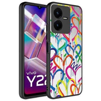 Vivo Y35 Case Mirror Patterned Camera Protected Glossy Zore Mirror Cover Kalp