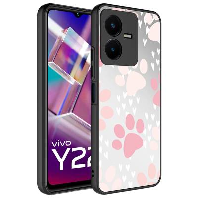 Vivo Y35 Case Mirror Patterned Camera Protected Glossy Zore Mirror Cover Pati