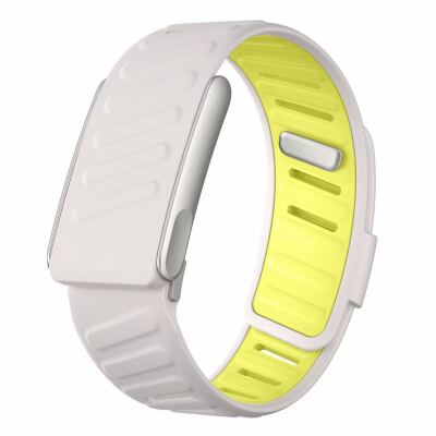 Whoop 5.0 Zore KRD-161 Metal Tokalı Silikon Kordon Beyaz-Sarı