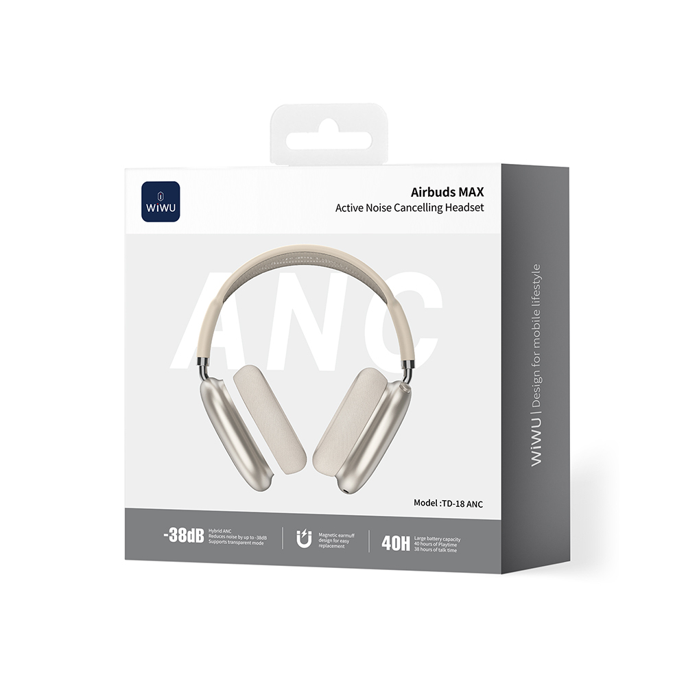 Wiwu Airbuds Max TD-18 ANC Active Noise Cancelling Over-Ear Bluetooth Headphones - 20