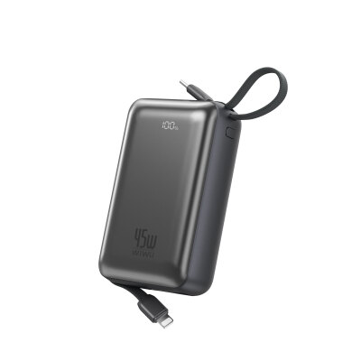 Wiwu AS-182 Galaxy Pro Max Series Portable Powerbank with Type-C Lightning Output, PD 45W, 20000mAh Grey