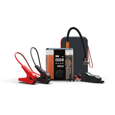 Wiwu CG201 4-in-1 Digital LED Display Car Battery Emergency Jump Starter Powerbank 40W 8800mAh Black