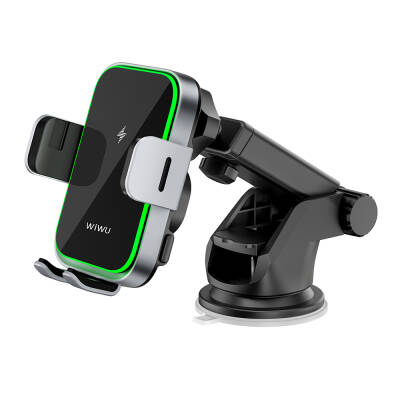 Wiwu CH-313 with Extendable Suction Cup Wireless Charging In-Car Phone Holder Black