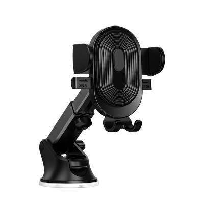 Wiwu CH012 Automatic Mechanism Suction Cup Design Car Phone Holder Black