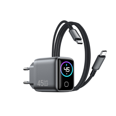 Wiwu CHG500 Voyager Series GaN Technology PD/QC Fast Charging Head with TFT Display 45W Black