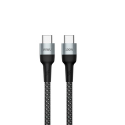 Wiwu Cyclone F15 Type-C to Type-C PD Data Cable 480Mbps 100W 1.5 meters Grey