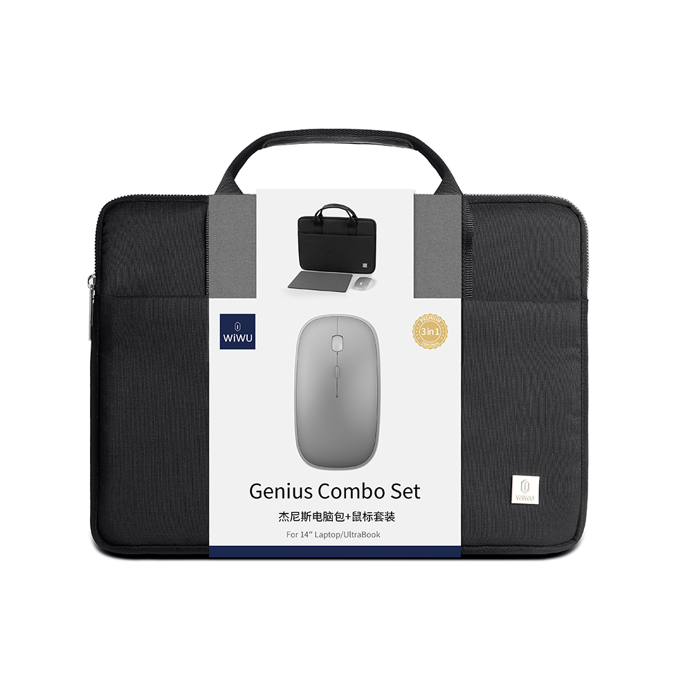 Wiwu Genius Combo Serisi 3in1 15.6 inç Laptop Çantası & Kablosuz Mouse & Mouse Pad Set - 4