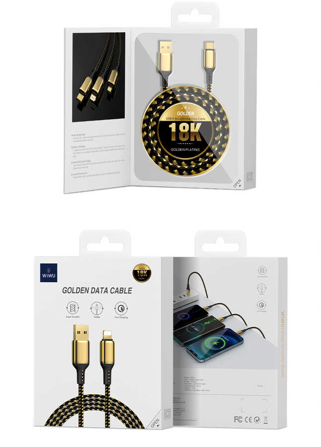 Wiwu Golden Series GD-100 Lightning Data Cable 3M - 4