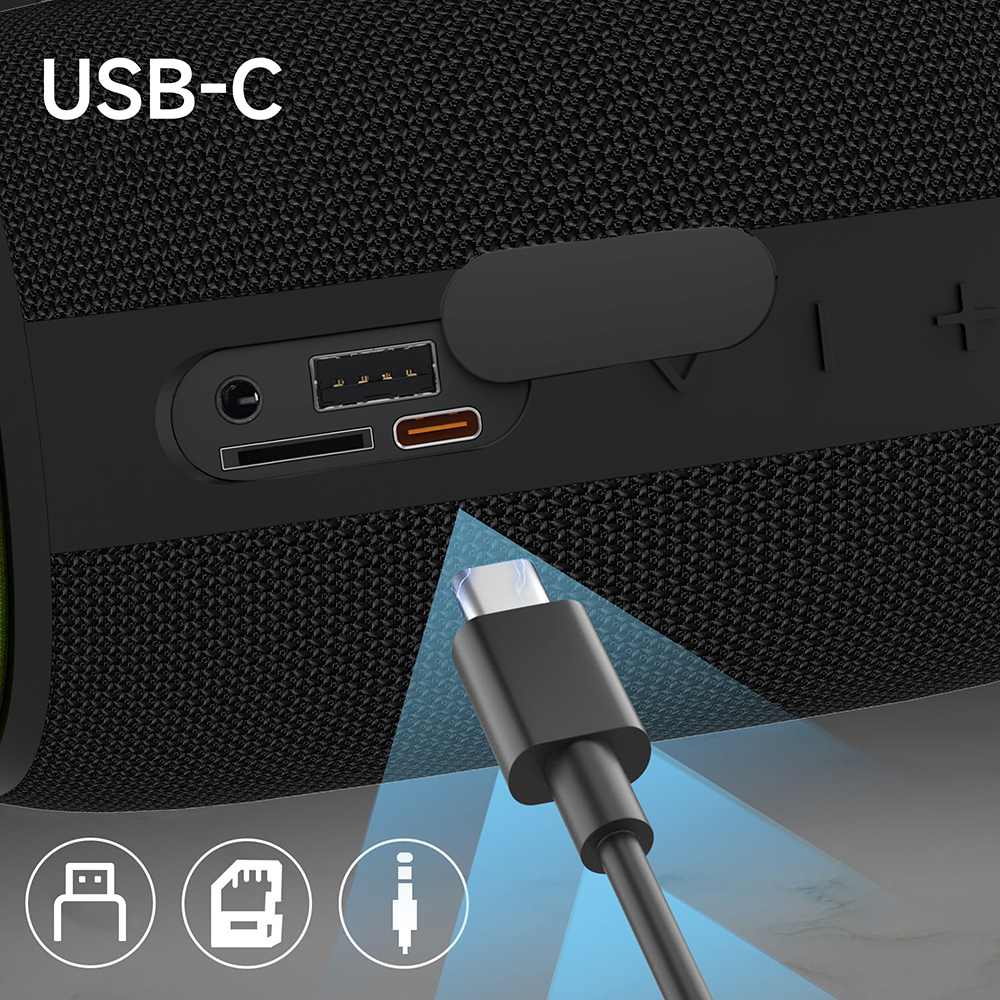 Wiwu H5 Waterproof RGB Light TWS Bluetooth Speaker v5.3 15W - 5