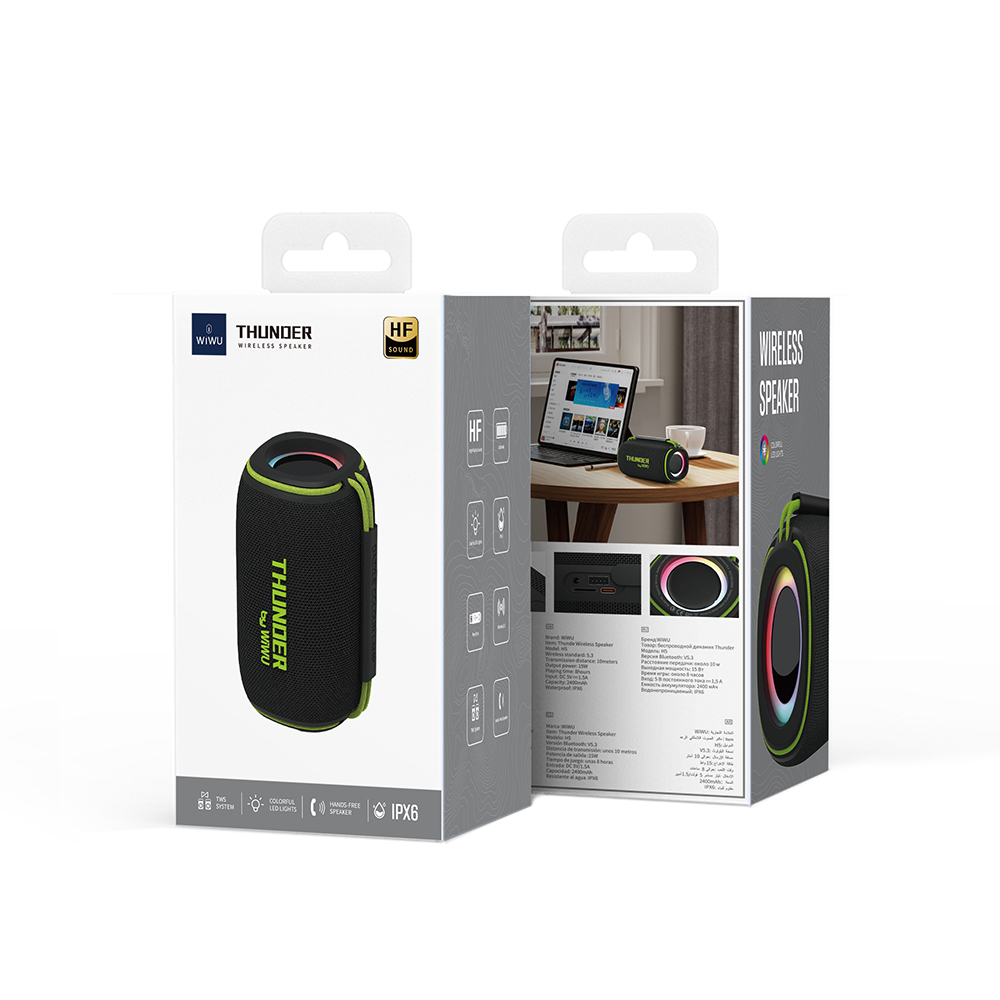 Wiwu H5 Waterproof RGB Light TWS Bluetooth Speaker v5.3 15W - 11