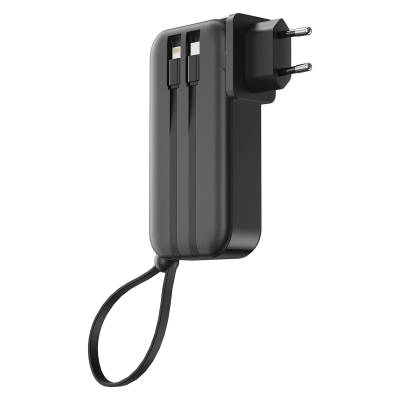 Wiwu JC-23 Micro Type-C and Lightning Cable PD Powerbank 22.5W 10000mAh with Charge Indicator Black