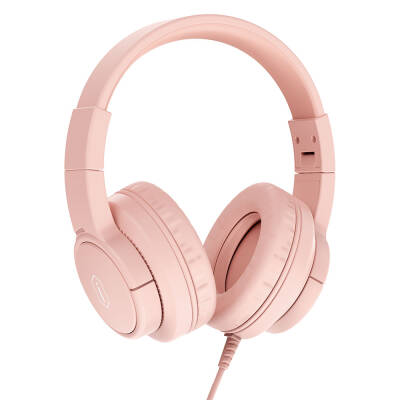 Wiwu KTD-01 Hi-Fi Sound Quality Wired Foldable 3.5mm On-Ear Headphone Pink