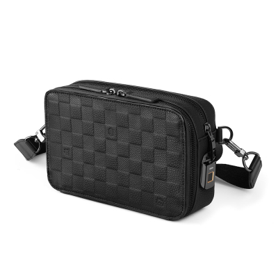 Wiwu Master Genuine Leather Series Fingerprint Lock Multifunctional Leather Crossbody Bag Black