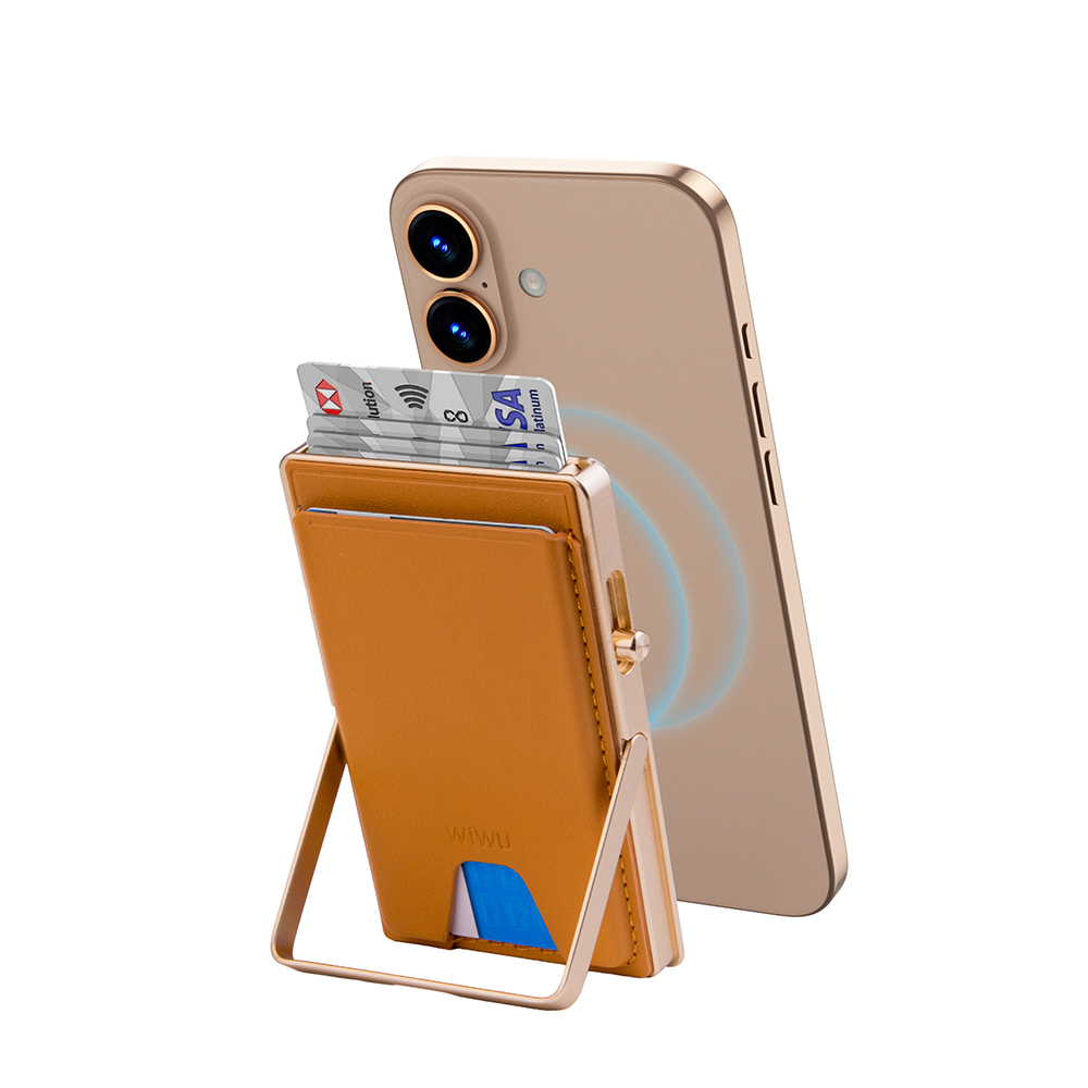 Wiwu MW-006 Tasarımlı 6 Hazneli PU Magnetik Standlı Kartlık - 7