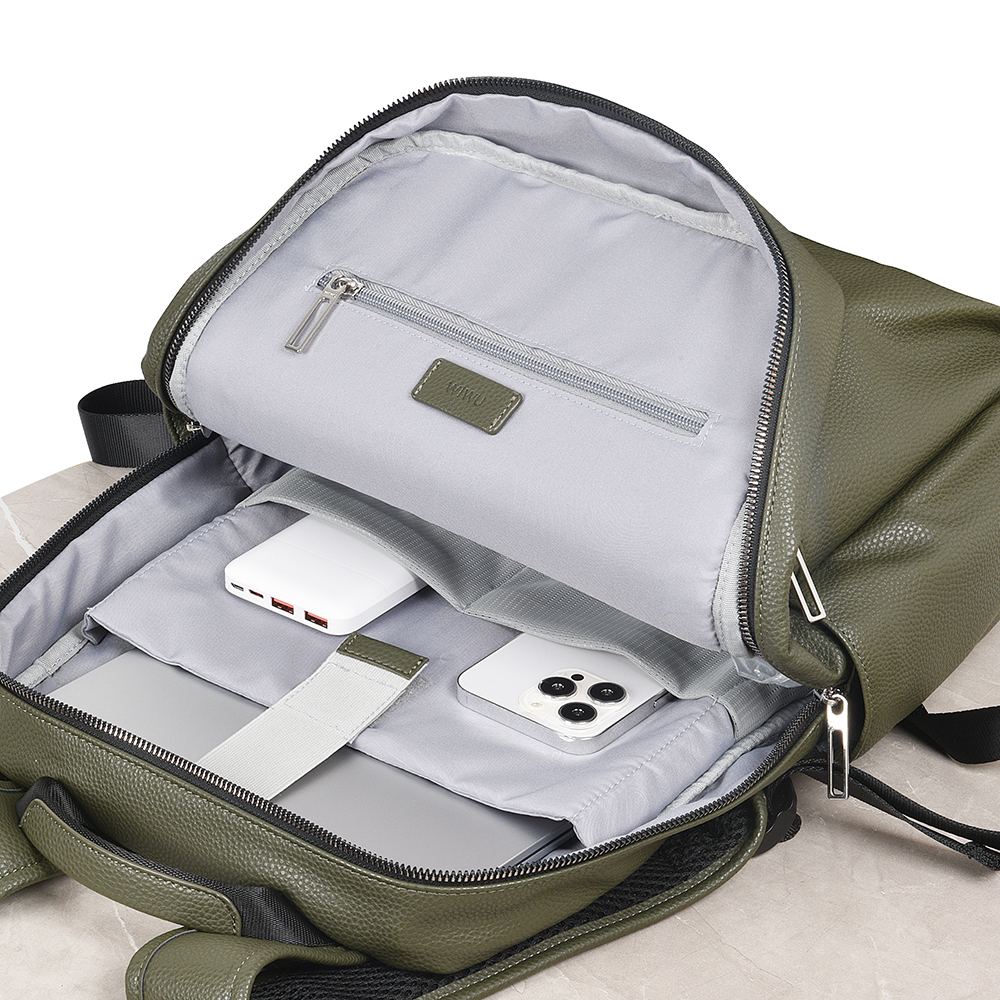 Wiwu Osun Series Metal Logo PU Leather Laptop Backpack - 3