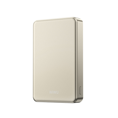 Wiwu P15-1 Ultra Slim PD 20W Wireless Powerbank with LED Indicator 10000mAh 15W Titanyum-Gold