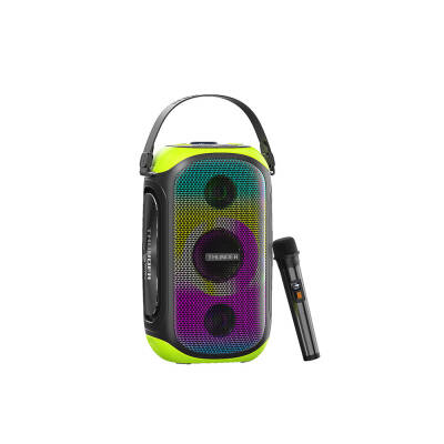 Wiwu P20 Thunder Bluetooth Speaker Hoparlör ve Karaoke Bluetooth Mikrofon Siyah-Yeşil
