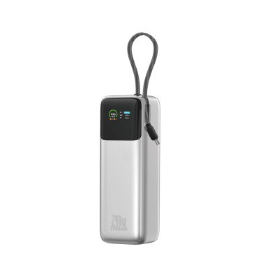 Wiwu PM-201 Power Mega Serisi Type-C Çıkışlı Taşınabilir Powerbank PD 240W 27000mAh Gümüş
