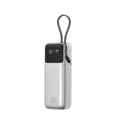 Wiwu PM-201 Power Mega Serisi Type-C Çıkışlı Taşınabilir Powerbank PD 240W 27000mAh Gümüş