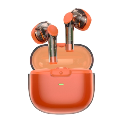 Wiwu T12 Şeffaf Tasarımlı Kulak İçi Bluetooth Kulaklık Turuncu