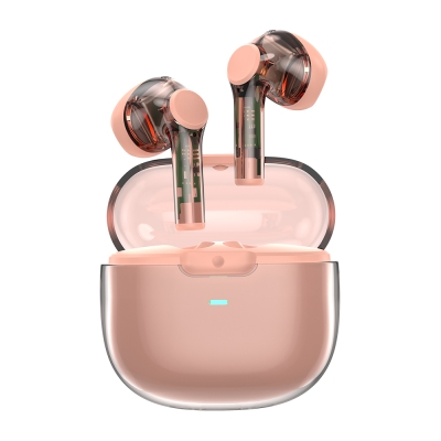 Wiwu T12 Şeffaf Tasarımlı Kulak İçi Bluetooth Kulaklık Pembe