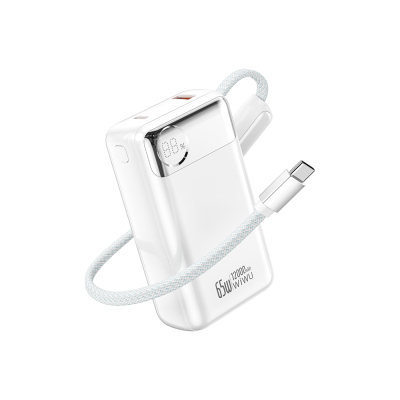 Wiwu T132 Power Plus Series Type-C Wired PD Powerbank 65W 12000mAh White