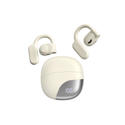 Wiwu T20 Openbuds TWS Kulak İçi Bluetooth v5.3 Kulaklık Krem