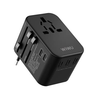 Wiwu UA-303 Çoklu Universal TR/US/UK/AUS/EU Uyumlu Şarj Adaptörü 33.5W Siyah