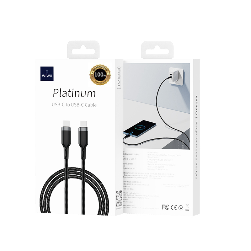 Wiwu Wi-C013 Platinum Serisi Type-C to Type-C Hızlı Şarj Özellikli Data ve Şarj Kablosu 60W 2M - 5