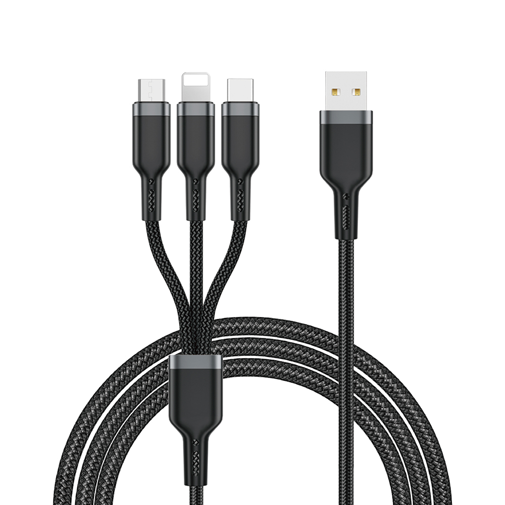 Wiwu Wi-C014 Platinum Series 3in1 USB-A to Lightning – Type-C – Micro Charging and Data Cable 3.1A 1.2m - 2