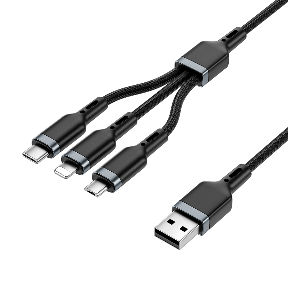 Wiwu Wi-C014 Platinum Serisi 3in1 USB-A to Lightning – Type-C – Micro Şarj ve Data Kablosu 3.1A 1.2m - 4