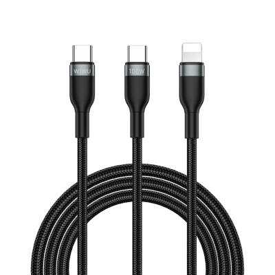 Wiwu Wi-C029 Concise Series 2in1 Type-C to Lightning PD Data and Charging Cable 100W 1.2M Black