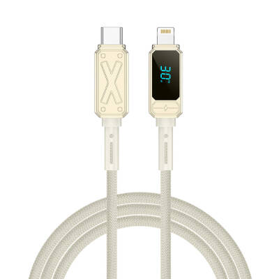 Wiwu Wi-C038 Titan Series Lightning to Type-C PD 30W LED Digital Display Charging and Data Cable 1.2M Cream