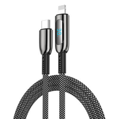 Wiwu Wi-C041 MagQ Zinc Alloy Type-C to Lightning Fast Charging Data and Charging Cable 30W Black