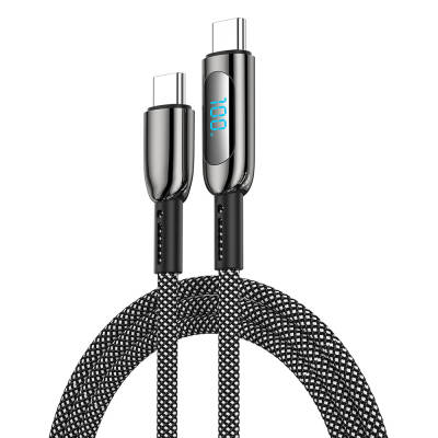 Wiwu Wi-C041 MagQ Zinc Alloy Type-C to Type-C Fast Charging Data and Charging Cable 100W Black