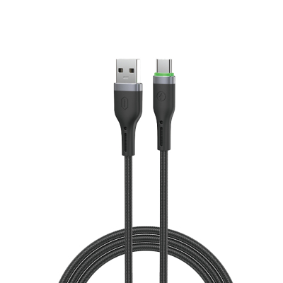 Wiwu Wi-C067 Orginlink Series LED Indicator USB-A to Type-C Fast Charging Data and Charging Cable 1M Black