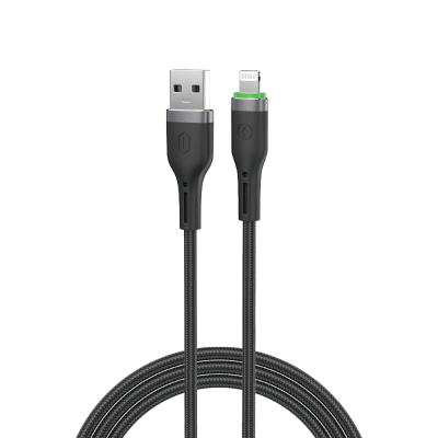 Wiwu Wi-C068 Orginlink Series LED Indicator USB-A to Lightning Fast Charging Data and Charging Cable 1M Black