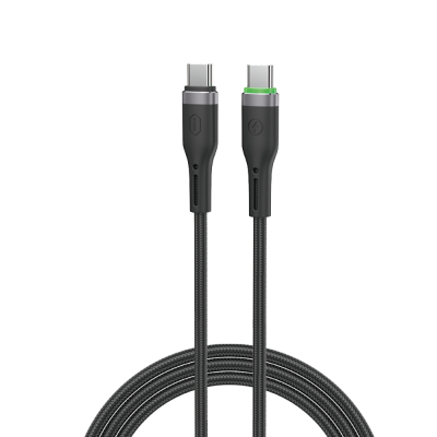 Wiwu Wi-C069 Orginlink Series LED Indicator Type-C to Type-C Fast Charging PD Data and Charging Cable 60W 1M Black