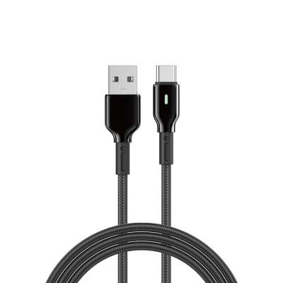 Wiwu Wi-C073 Drualink Series USB-A to Type-C Fast Charging Data and Charging Cable 3A 1M Black