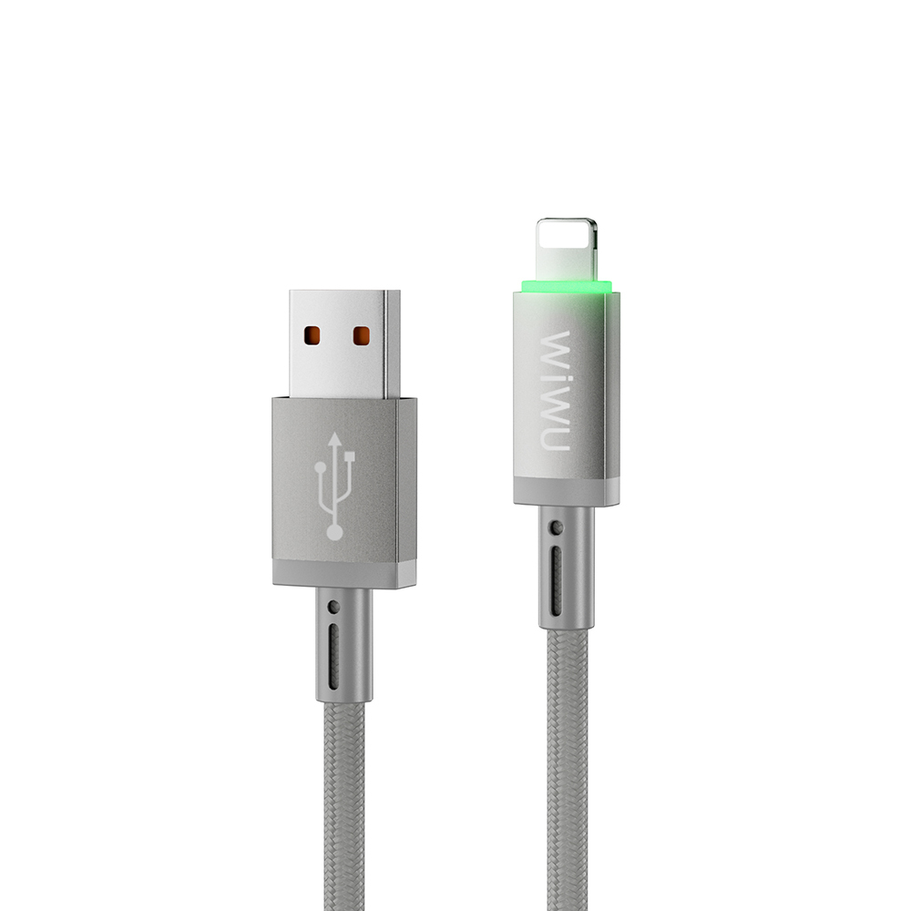 Wiwu Wi-C081 Maglink Series Illuminated Magnetic USB-A to Lightning Illuminated Fast Charging Data and Charging Cable 1M - 5