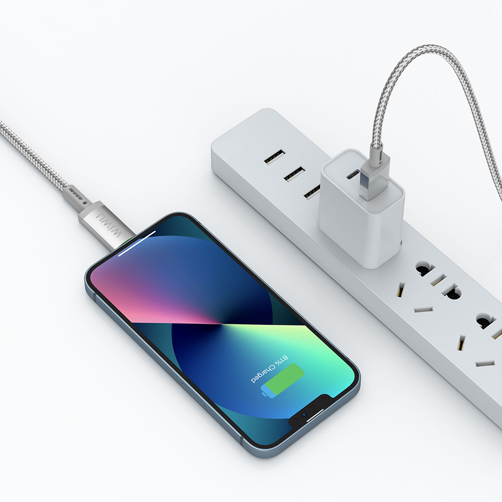 Wiwu Wi-C081 Maglink Series Illuminated Magnetic USB-A to Lightning Illuminated Fast Charging Data and Charging Cable 1M - 6