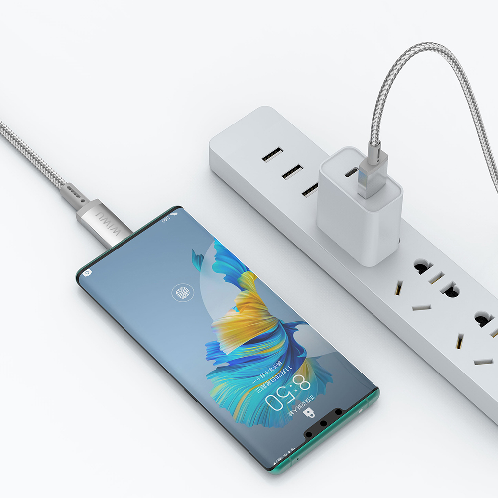 Wiwu Wi-C082 Maglink Series LED Indicator USB-A to Type-C Fast Charging Data and Charging Cable 60W 1M - 6