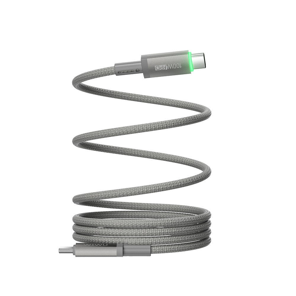 Wiwu Wi-C084 Maglink Series LED Indicator Type-C to Type-C Fast Charging Data and Charging Cable 100W 1M - 4