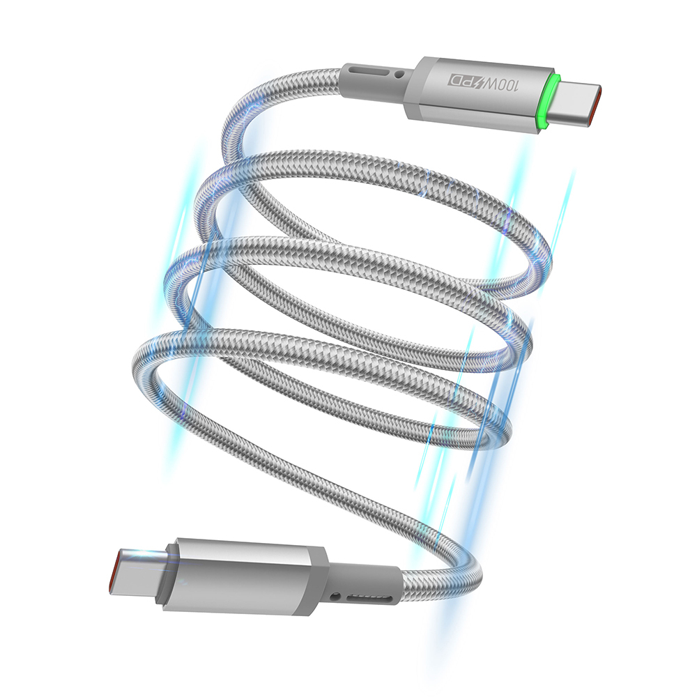Wiwu Wi-C084 Maglink Serisi LED Göstergeli Type-C to Type-C Hızlı Şarj Özellikli Data ve Şarj Kablosu 100W 1M - 3